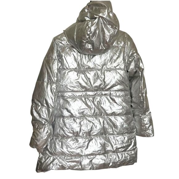 Crewcuts Girl Puffer Jacket with Hood Silver Size 14 - Picture 2 of 9
